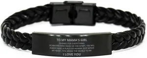 To My Foster Mom's Girrs Braided Leather Bracelet No Matter How Near Or Far Apart - Motivational Engraved Christmas Birthday Gifts For Men Women, Personalized Gifts