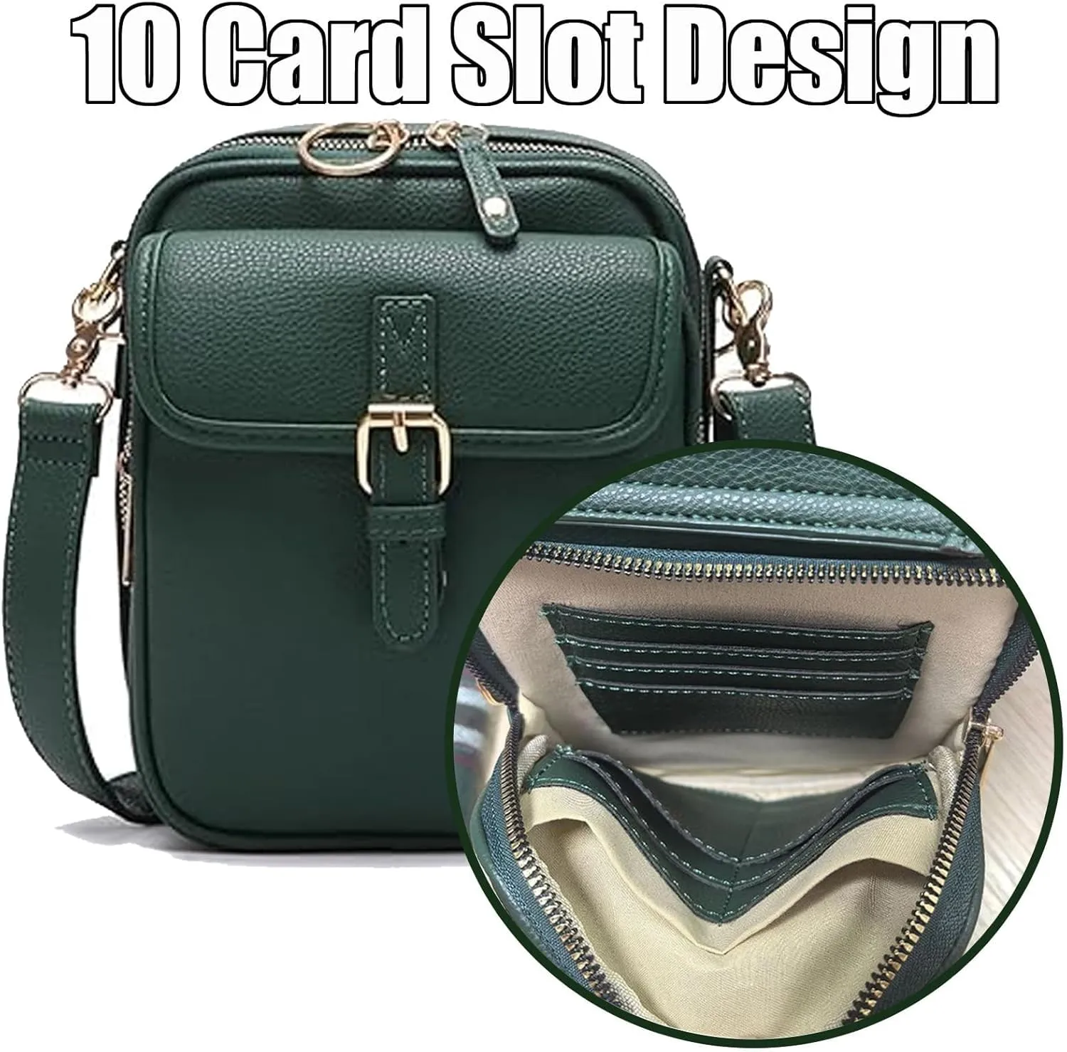 Tojoyride Crossbody Bag, Urvashi Crossbody Bag, Vintage Anti Theft Purse With 10 Card Slot, Shoulder Bags Built In Wallet
