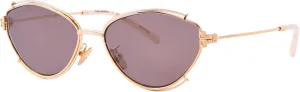 Tory Burch Sunglasses TY 6103 32787N Shiny Gold Light Purple Brown, 55/16/140