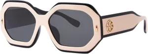 Tory Burch Sunglasses TY 7192 U 196187 Black/Ivory Dark Grey Solid, 55/16/140