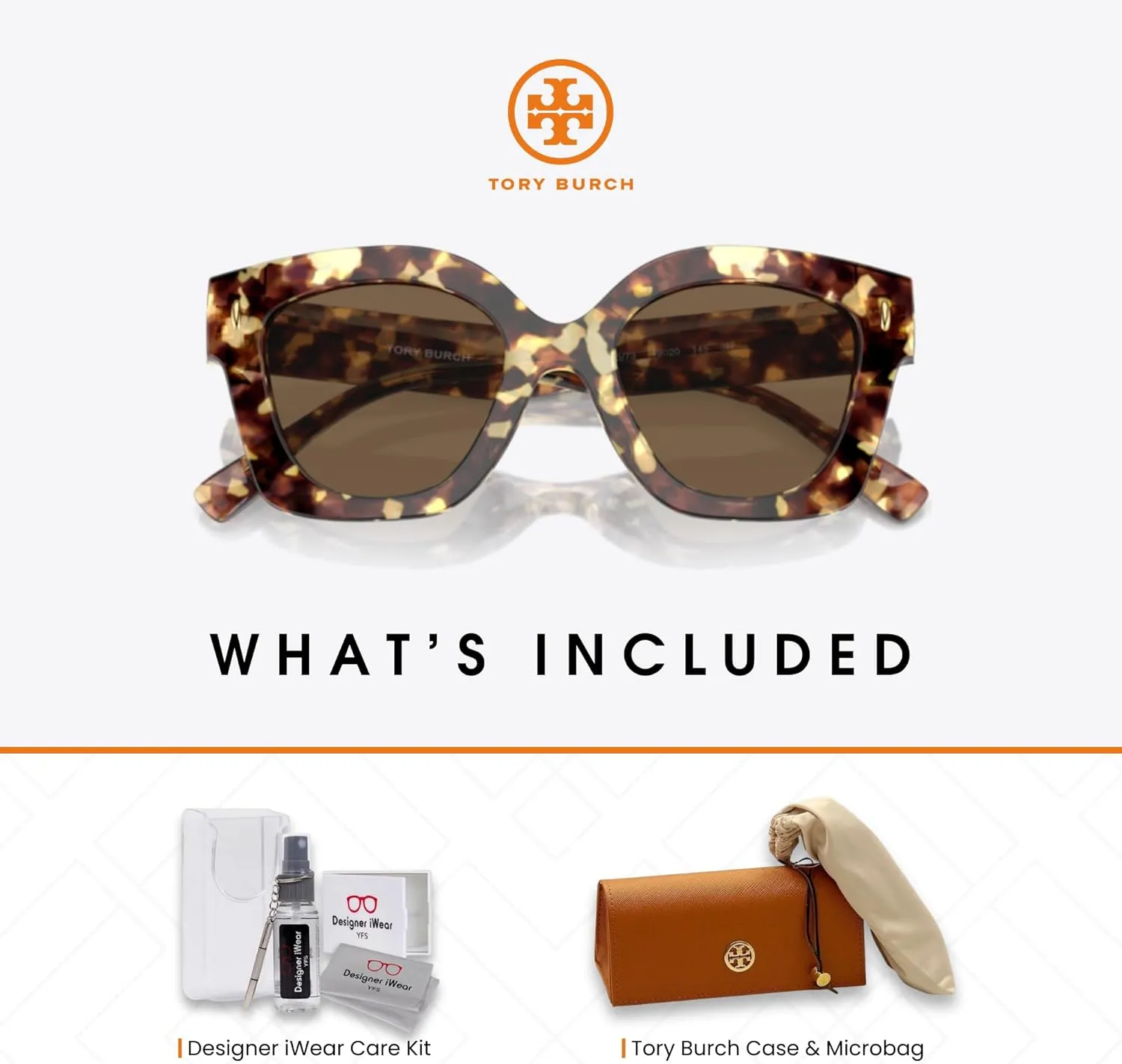 Tory Burch TY7201U Square Sunglasses for Women   BUNDLE With Deisgner iWear Complimentary Eyewear Kit