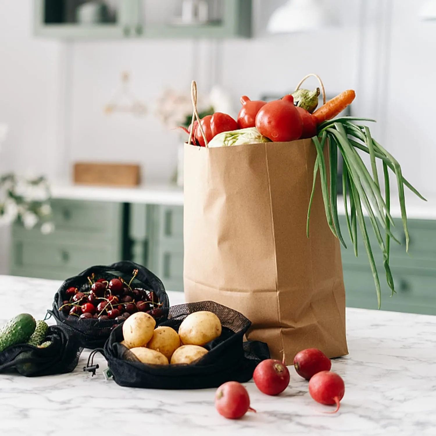 TOWRAP Brown Paper Bags with Handles - 25pcs Kraft Gift, Shopping, Party & Retail Bags - 8 x 4.25 x 10.5 Inch