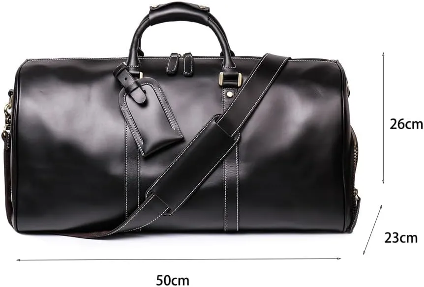 Travel Duffle Bag for Men Retro Gym Bags Waterproof Sport Bag Large Travel Tote Duffle Bags Overnight Weekender Bag with Shoe Compartment(Vintage brown)
