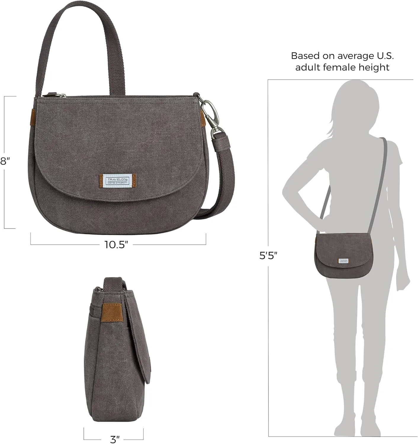 Travelon Anti-Theft Heritage Saddle Crossbody