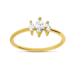 Trinity Sparkle Ring 18K Gold