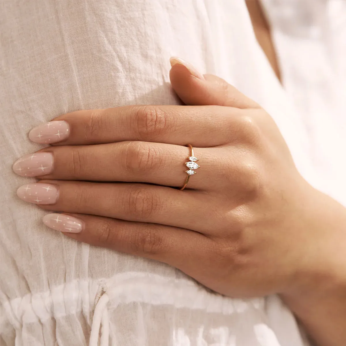 Trinity Sparkle Ring 18K Gold