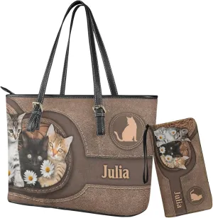 Tuoxiukan Personalized Handbags and Wallet Set for Women Clutch Purse Custom Name Tote Bag Customized Gifts for Mom
