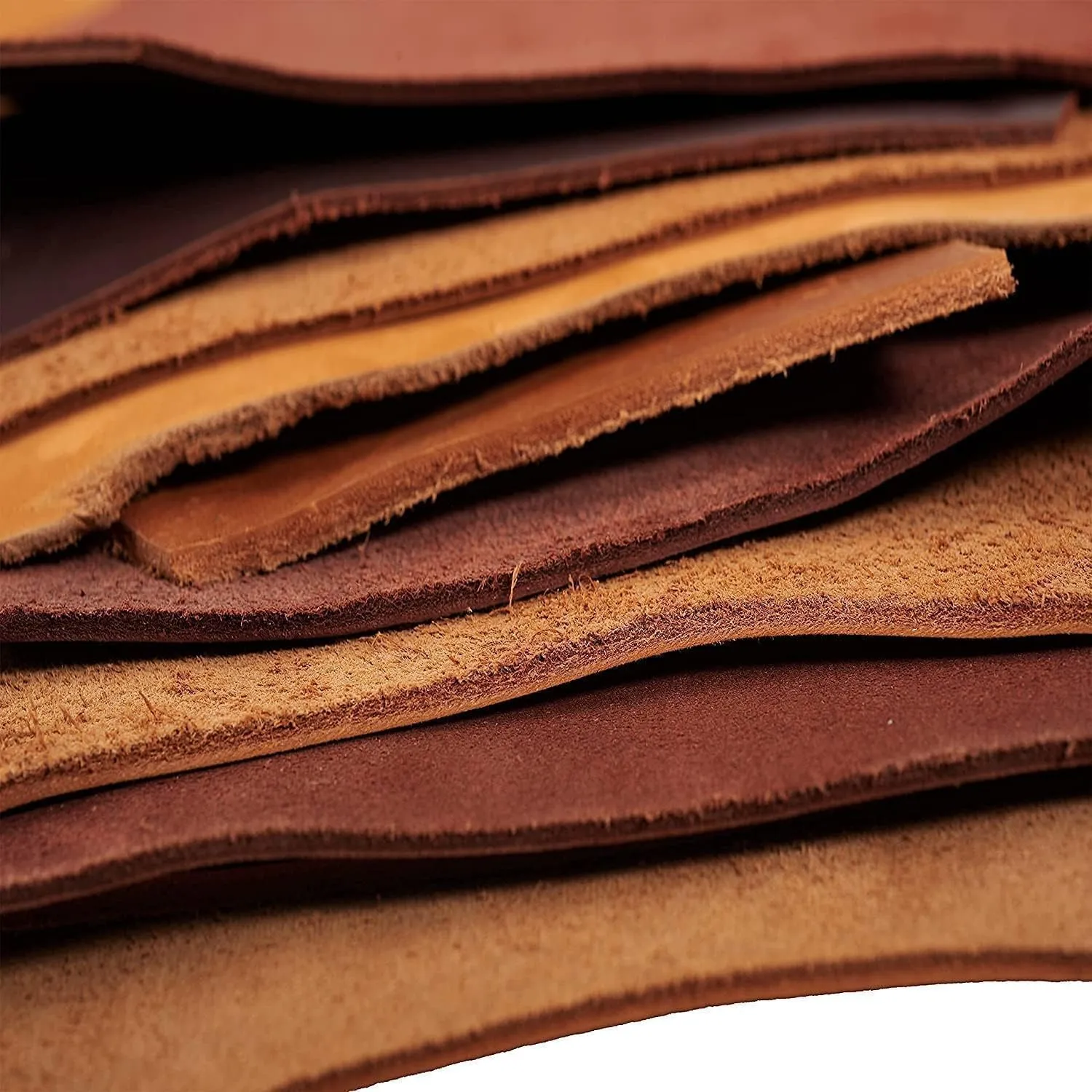 TUZECH Leather Scrap - Large Pieces of Full Grain Leather Cowhide Remnants Bag - Design & Make Crafts - Mixed Colors (1 Lbs)
