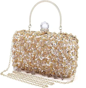 UBORSE Women Wedding Clutch Rhinestone Bling Sequin Evening Bags Vintage Crystal Beaded Cocktail Party Party Purse