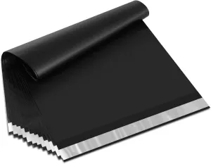 UCGOU Poly Mailers 12x15.5 Inch Black 100 Pack Medium Shipping Bags #5 Strong Thick Mailing Envelopes Self Sealing Adhesive Waterproof and Tear Proof Boutique Packaging Postal for Clothing