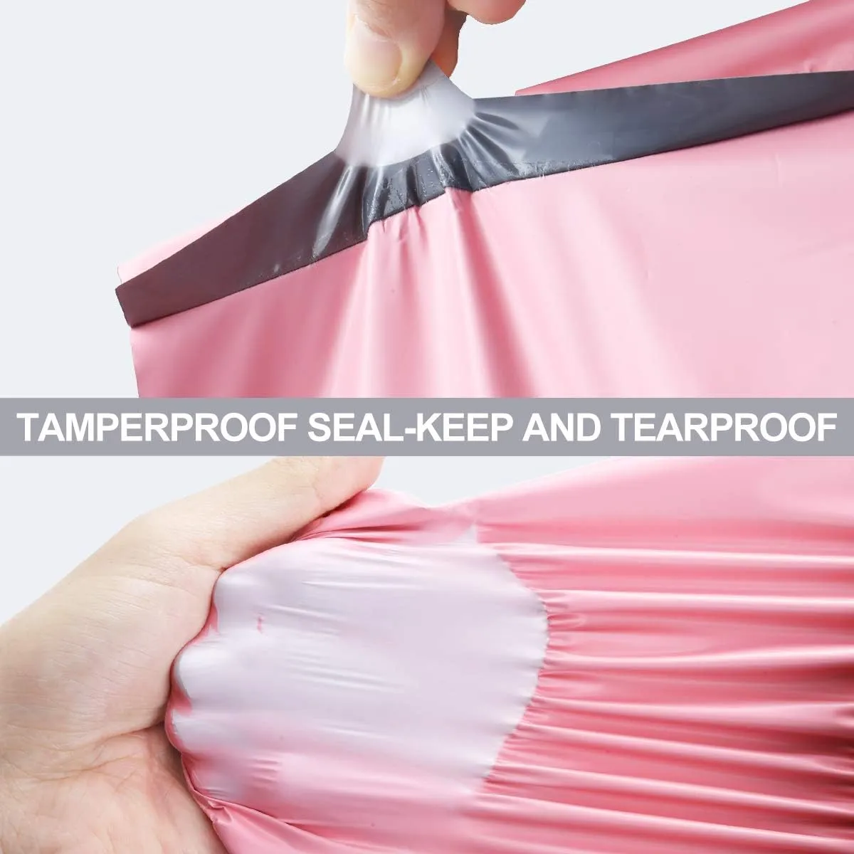 UCGOU Poly Mailers 12x15.5 Inch Light Pink 100 Pack Medium Shipping Bags #5 Strong Thick Mailing Envelopes Self Sealing Adhesive Waterproof and Tear Proof Boutique Packaging Postal for Clothing