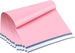 UCGOU Poly Mailers 12x15.5 Inch Light Pink 100 Pack Medium Shipping Bags #5 Strong Thick Mailing Envelopes Self Sealing Adhesive Waterproof and Tear Proof Boutique Packaging Postal for Clothing
