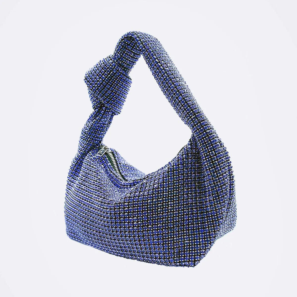 UMREN Bling Full Glitter Knotted Handbag for Women Crystal Rhinestone Hobo Dumpling Bag Diamond Evening Clutch Crossbody Bag