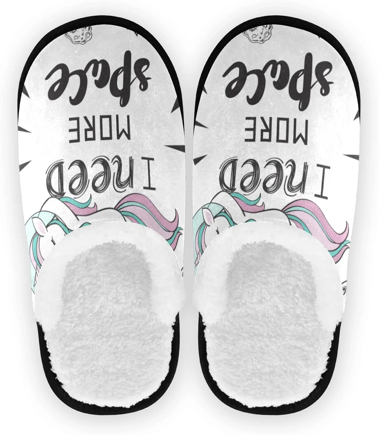 Unisex Slippers Fuzzy Feet Plush Cotton Slippers Anti-Slip Warm House Shoes M/L