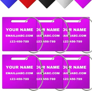 Up to 10 Pack Personalized Luggage Identifiers Tags for Suitcases,Custom Travel Bag Tags for Luggage,Customized Mental Name Tag for Bags&Backpacks&Suitcases