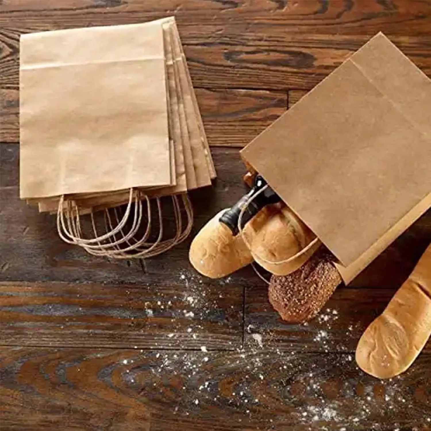 vanhel 120 pack Kraft Paper bags with Handles,Assorted Sizes Gift Bags Bulk Kraft Paper Bags, Weeding,Birthday, Favor,Party,Retail Merchandise Bags…, Brown