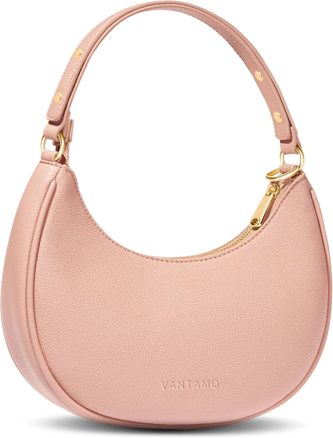 Vantamo Crescent Bags For Women with RFID Protection, Half Moon Clutch Purses for Women with Anti-Theft Clip for Extra Safety