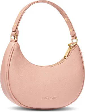 Vantamo Crescent Bags For Women with RFID Protection, Half Moon Clutch Purses for Women with Anti-Theft Clip for Extra Safety