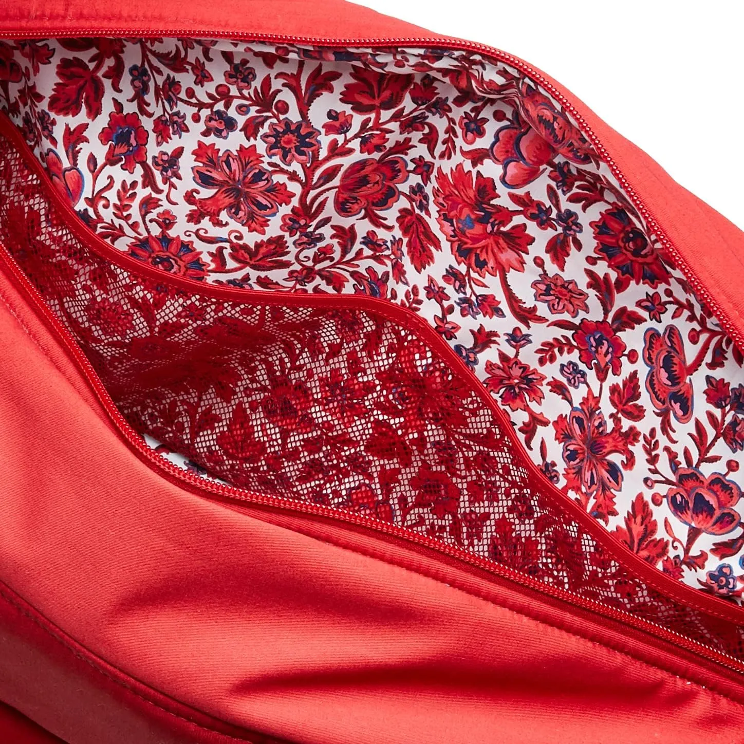 Vera Bradley Women's Cotton Utility Travel Bag, Cardinal Red - Recycled Cotton, One Size