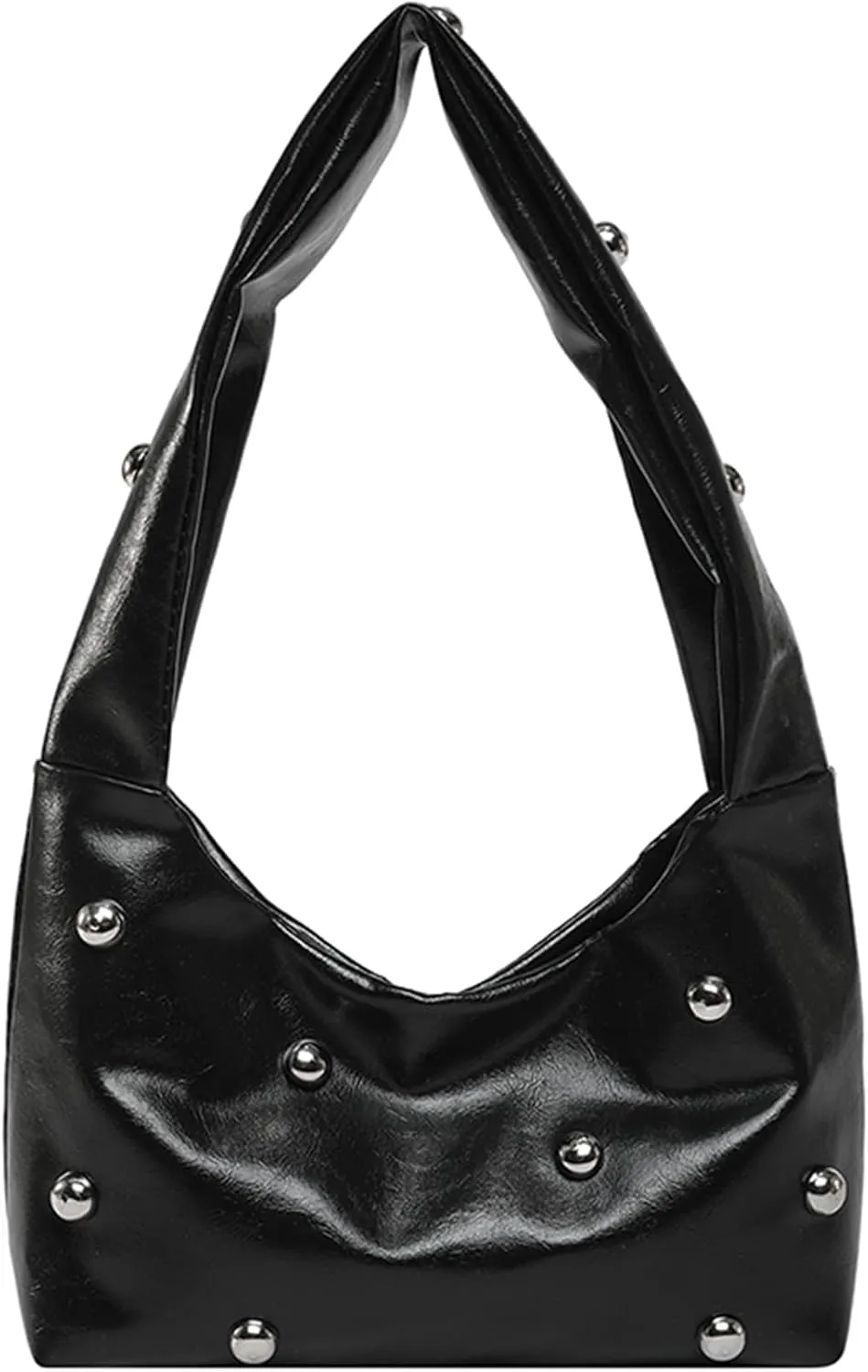 Verdusa Women's Punk Studded PU Leather Shoulder Bag Top Handle Underarm Handbags