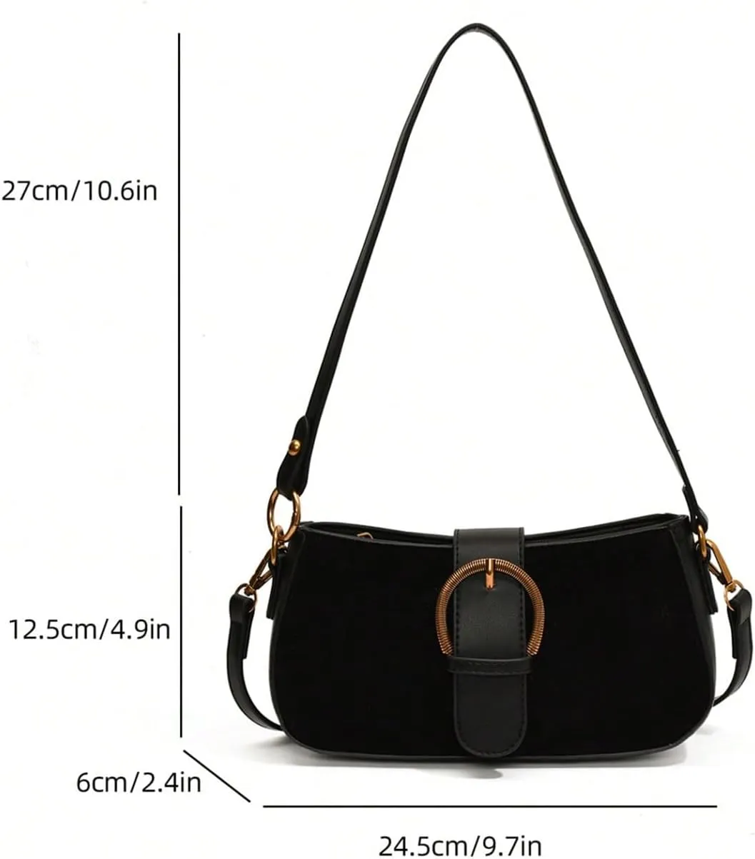 Verdusa Women's Vintage Commute PU Leather Bag Zipper Top Shoulder Bag