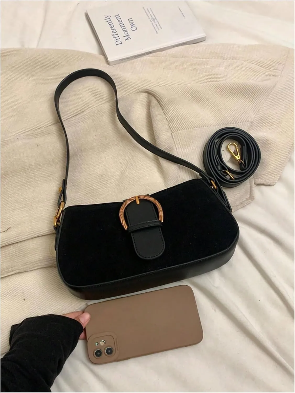 Verdusa Women's Vintage Commute PU Leather Bag Zipper Top Shoulder Bag