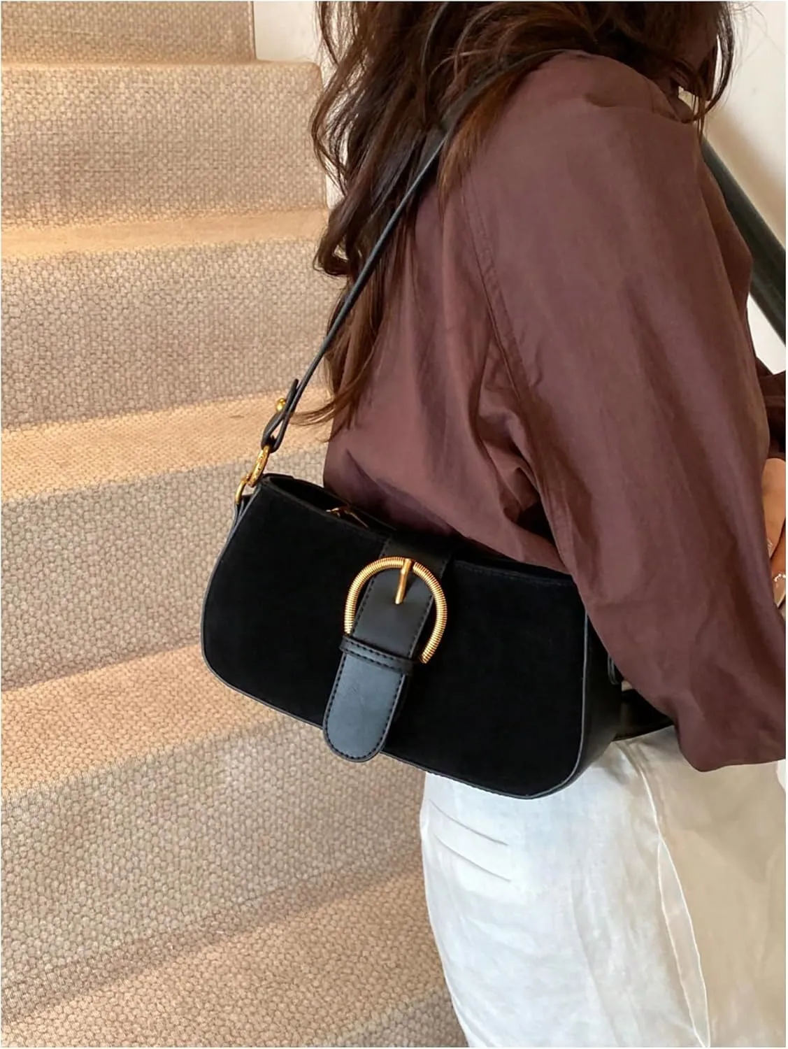 Verdusa Women's Vintage Commute PU Leather Bag Zipper Top Shoulder Bag