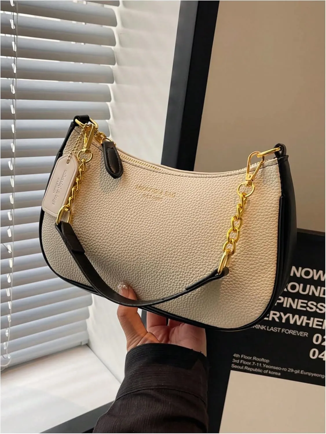 Verdusa Women's Vintage Commute PU Leather Zipper Top Shoulder Bag