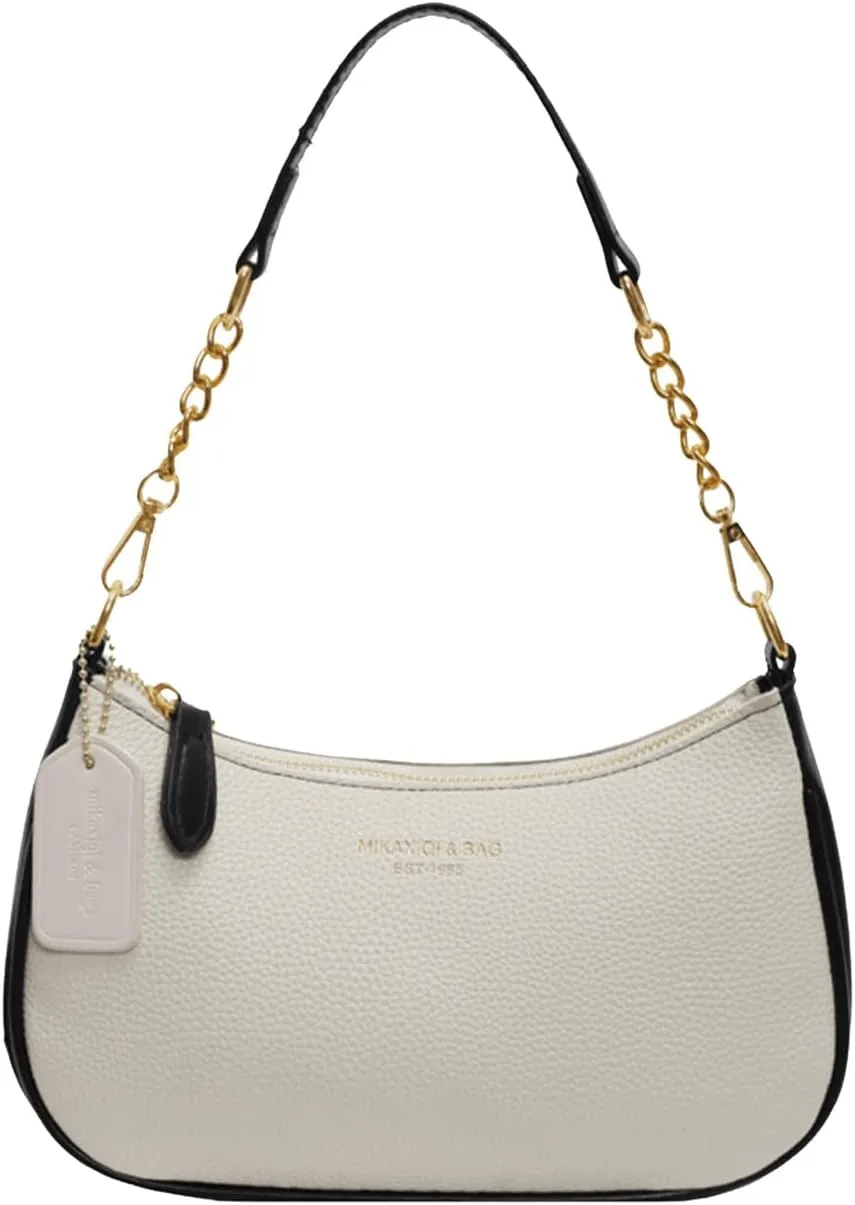 Verdusa Women's Vintage Commute PU Leather Zipper Top Shoulder Bag