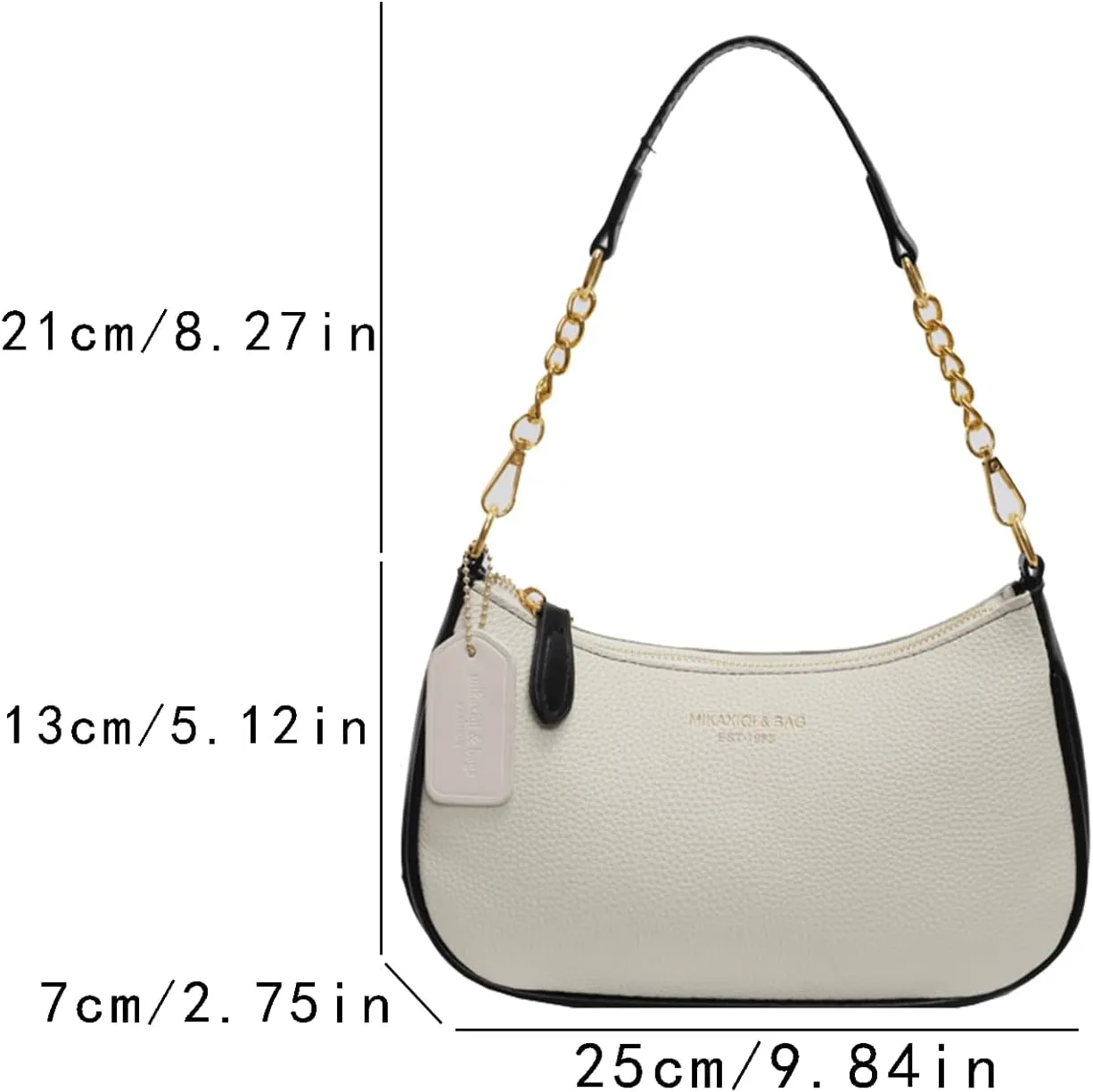 Verdusa Women's Vintage Commute PU Leather Zipper Top Shoulder Bag