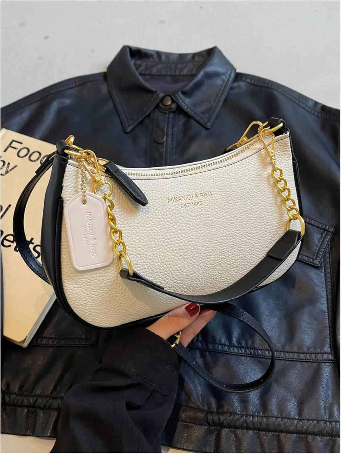 Verdusa Women's Vintage Commute PU Leather Zipper Top Shoulder Bag