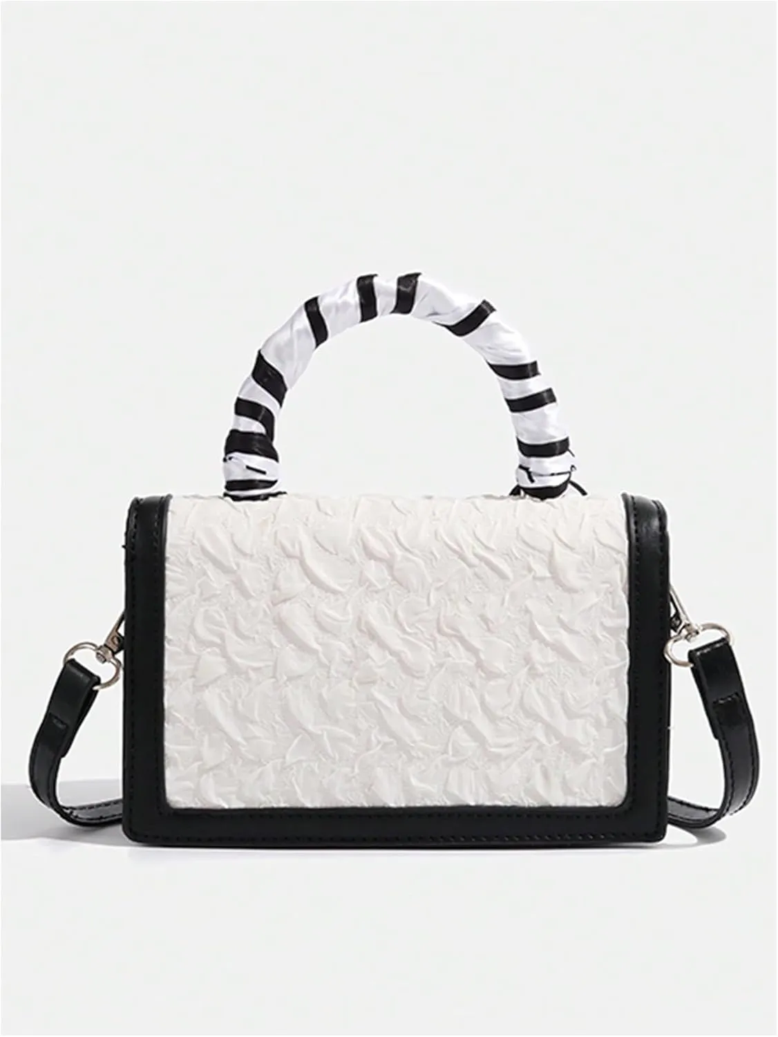 Verdusa Women's Vintage Crossbody Bags Top Handle Square Flap Satchel Purses with Ribbon