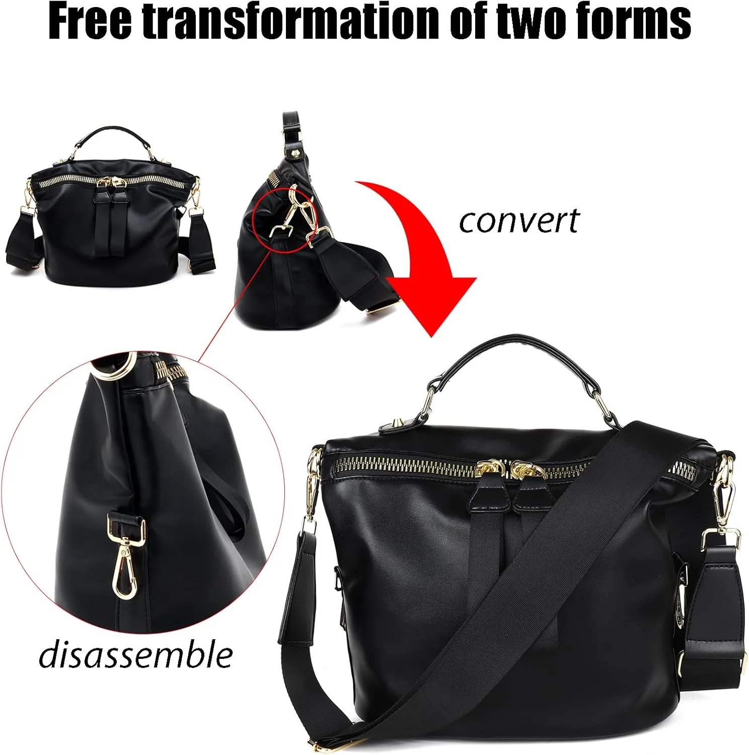 VGOAL Crossbody Bags for Women, Large-Capacity Women Handbag Casual Lightweight Travel Shopping Waterproof Shoulder Bag