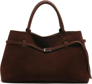 Vhitler Suede Tote Bag Large Brown Suede Bag Designer Handbags Leather Tote Bags Women Fall Purses 2024 Satchel