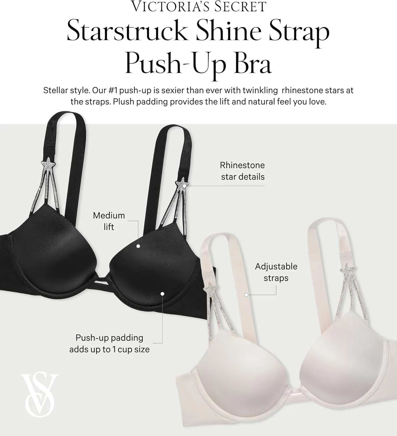 Victoria's Secret Shine Strap Push Up Bra, Bras for Women (32A-38DDD)