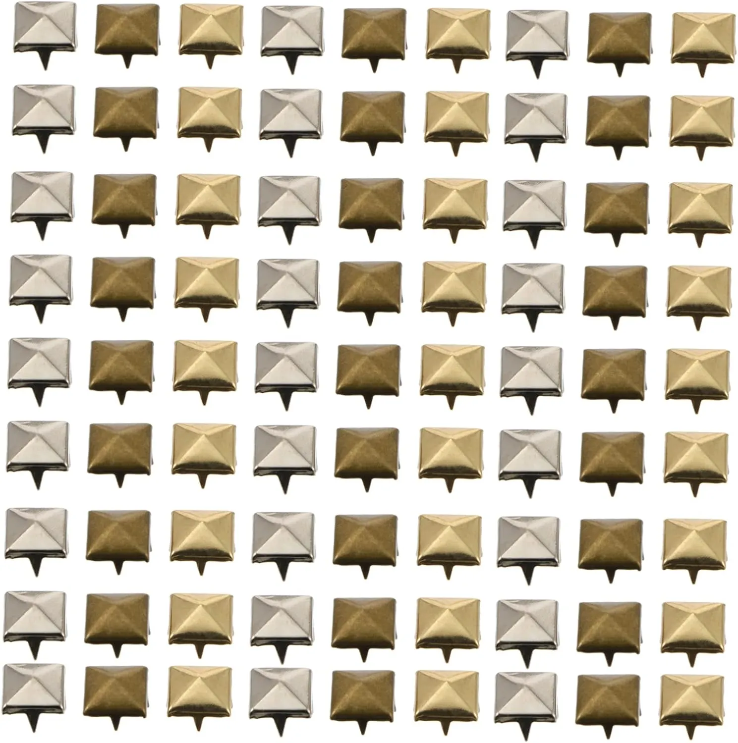 VILLFUL 300pcs Four-jaw Square Rivets Bag for DIY Shoes Crafts Leather Clothing Accessories Alloy Square Rivets Studs