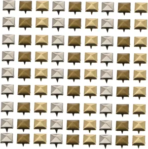 VILLFUL 300pcs Four-jaw Square Rivets Bag for DIY Shoes Crafts Leather Clothing Accessories Alloy Square Rivets Studs
