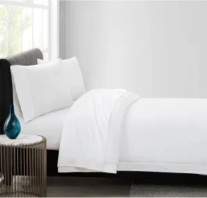 Vince Camuto 400TC Percale White King 4 Piece Sheet Set