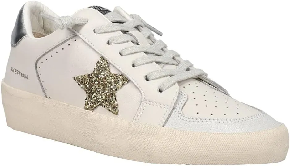 VINTAGE HAVANA Magneev - Sneakers for Women - Leather Upper - Cushioned Insole - Round Toe Silhouette White Multi