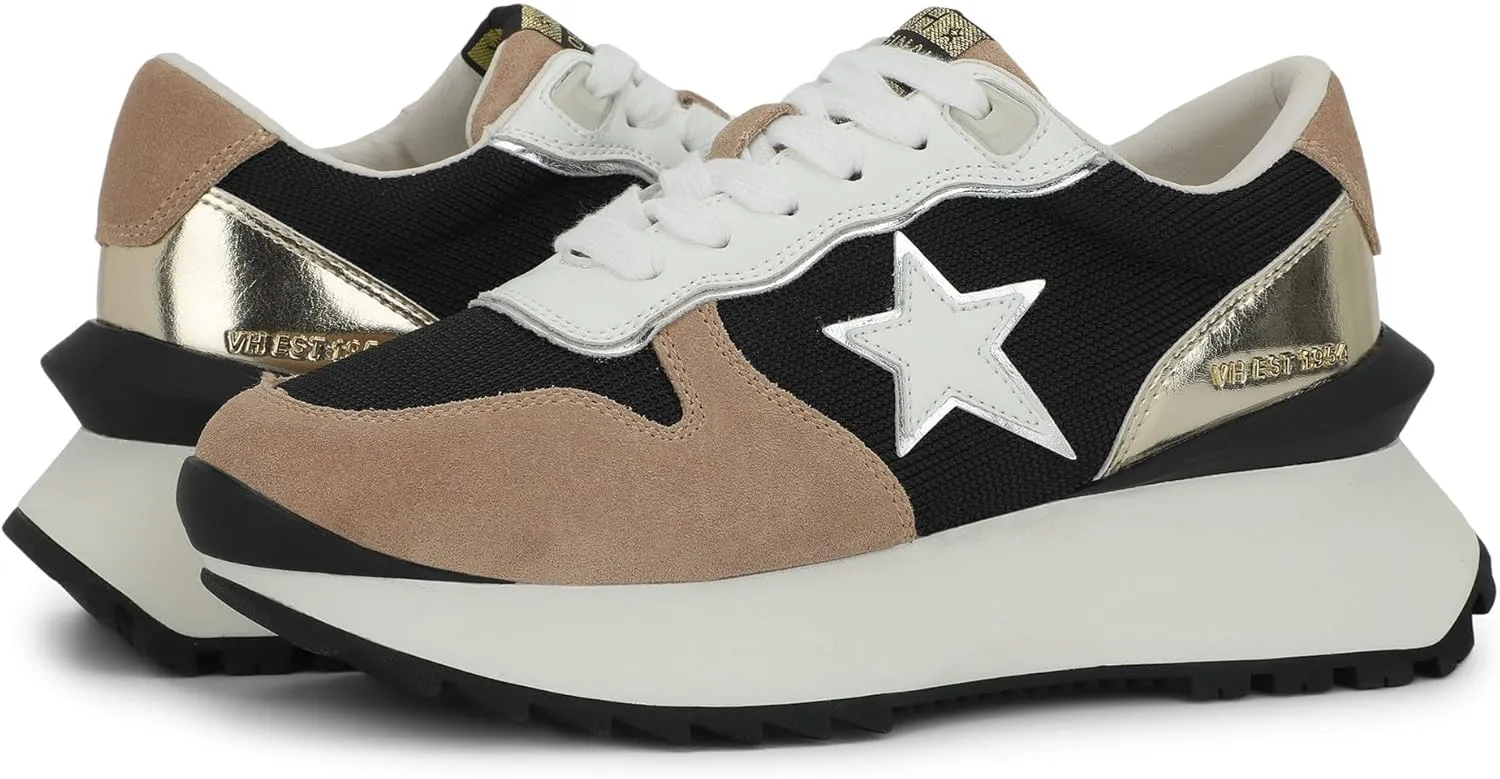 Vintage Havana Womens Major Glitter Platform Slip Onsneakers Sneakers Shoes Casual - Black, Silver, White