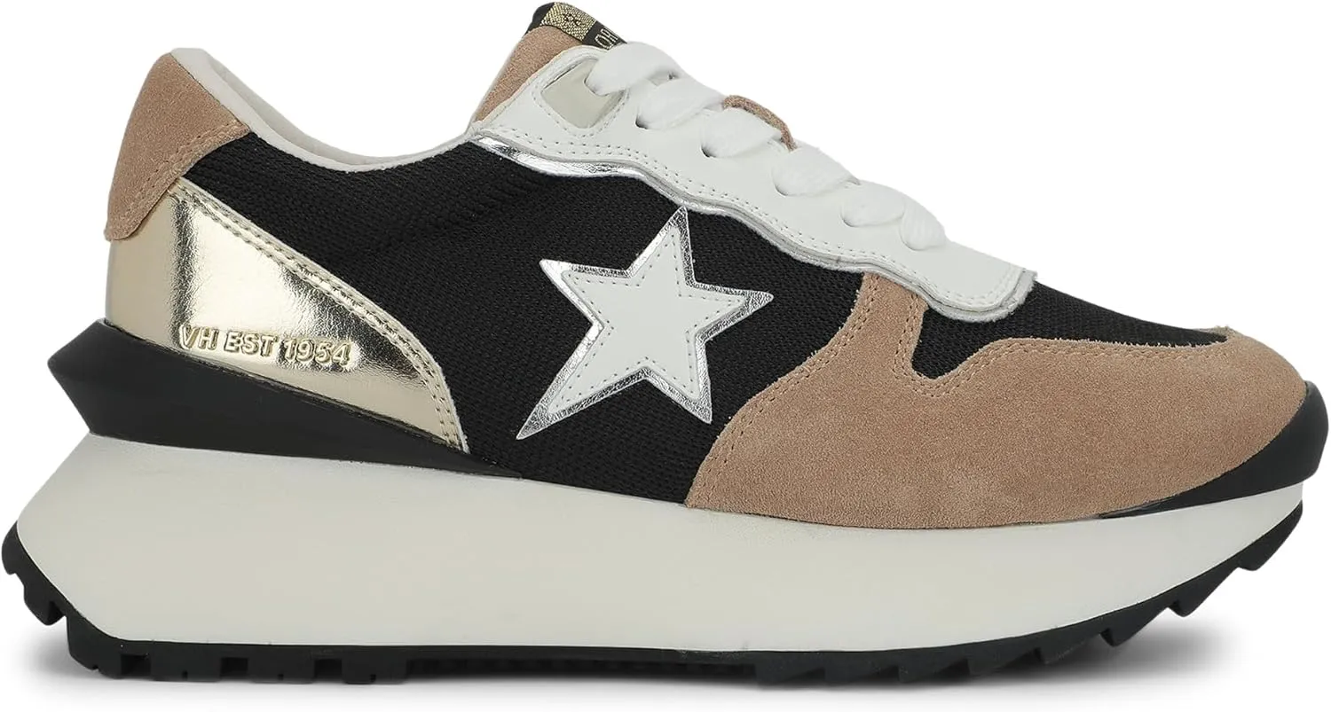 Vintage Havana Womens Major Glitter Platform Slip Onsneakers Sneakers Shoes Casual - Black, Silver, White