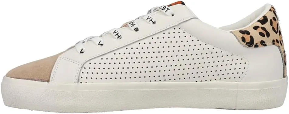 Vintage Havana Womens Phoebe Leopard Perforated Slip On Sneakers Shoes Casual - Off White