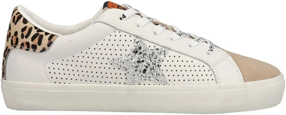 Vintage Havana Womens Phoebe Leopard Perforated Slip On Sneakers Shoes Casual - Off White