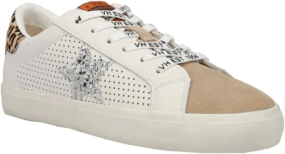 Vintage Havana Womens Phoebe Leopard Perforated Slip On Sneakers Shoes Casual - Off White