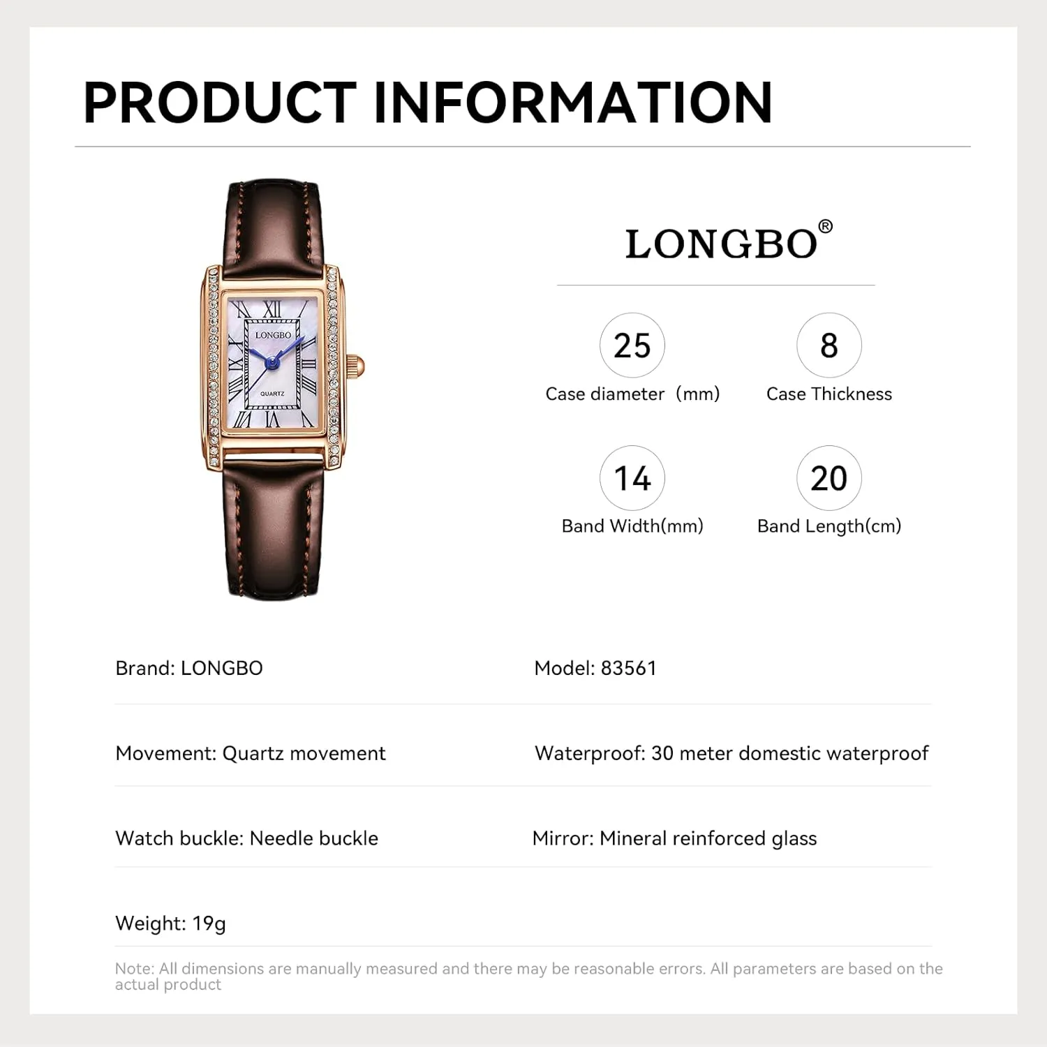 Vintage Square Women's Wristwatch, Quartz Stone Leather Strap Ladies Watch, Stylish Square Waterproof Women's Retro Watch