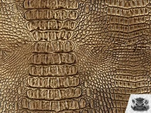 Vinyl Crocodile Allie Suede Faux/Fake Leather Fabric by The Yard