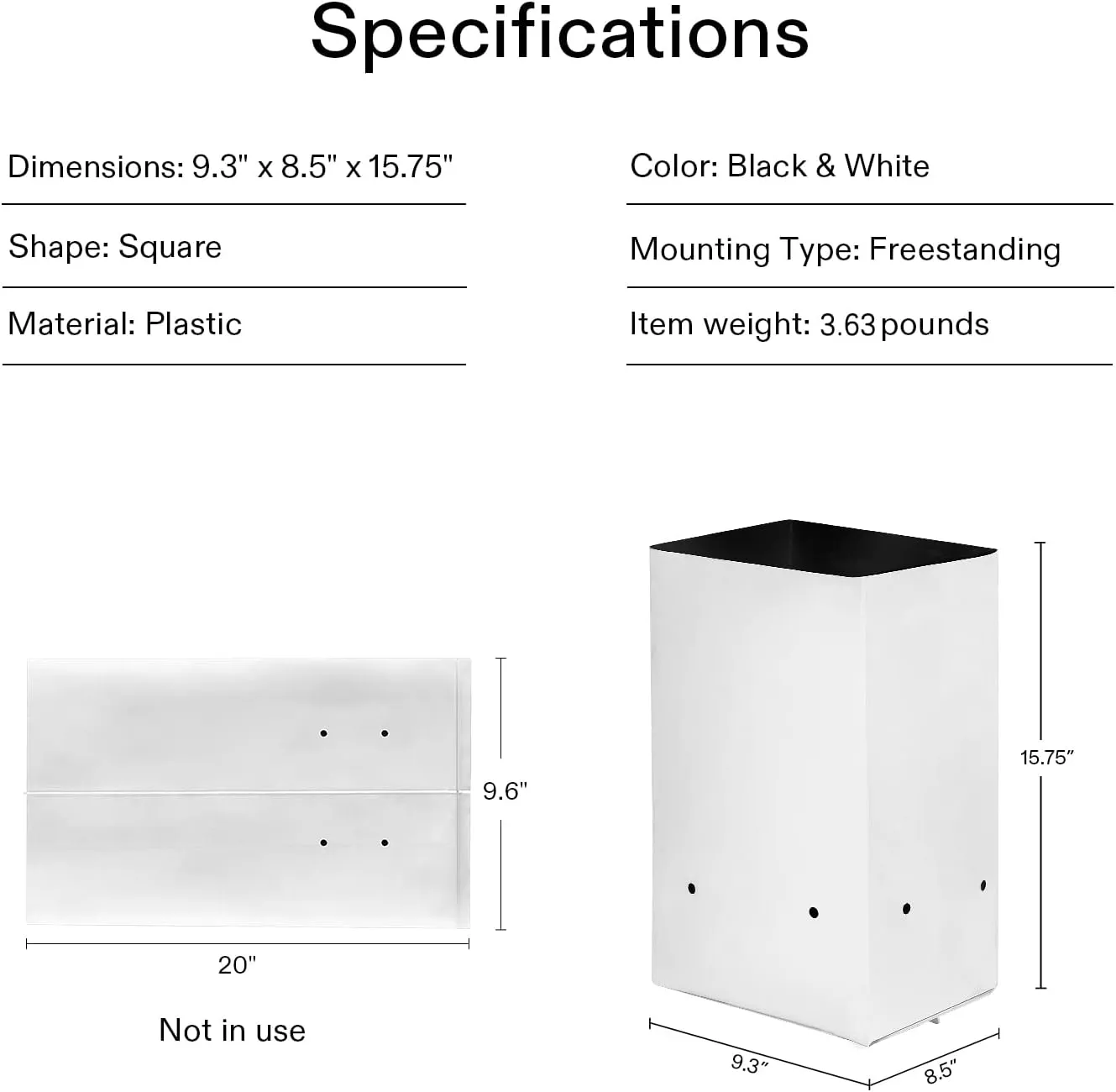 VIVOSUN 50-Pack 5 Gallon Grow Bags for Plants, Black-and-White Thick Plastic Bags for Potting Seedlings, and Rooting
