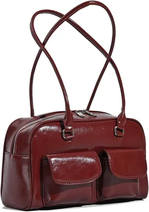 VODIU Shoulder Bag For Women,Retro Leather Tote Handbags Satchel Bag Trendy Clutch Purse