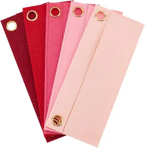 WADORN 5 Colors Felt Purse Organizer Insert, Handbag Divider Insert Inner Pocket Purse Rectangle Mini Envelope Crossbody Conversion Kit with Eyelets Bag In Bag Pouch Insert for Wallet, 6.7x2.7 Inch