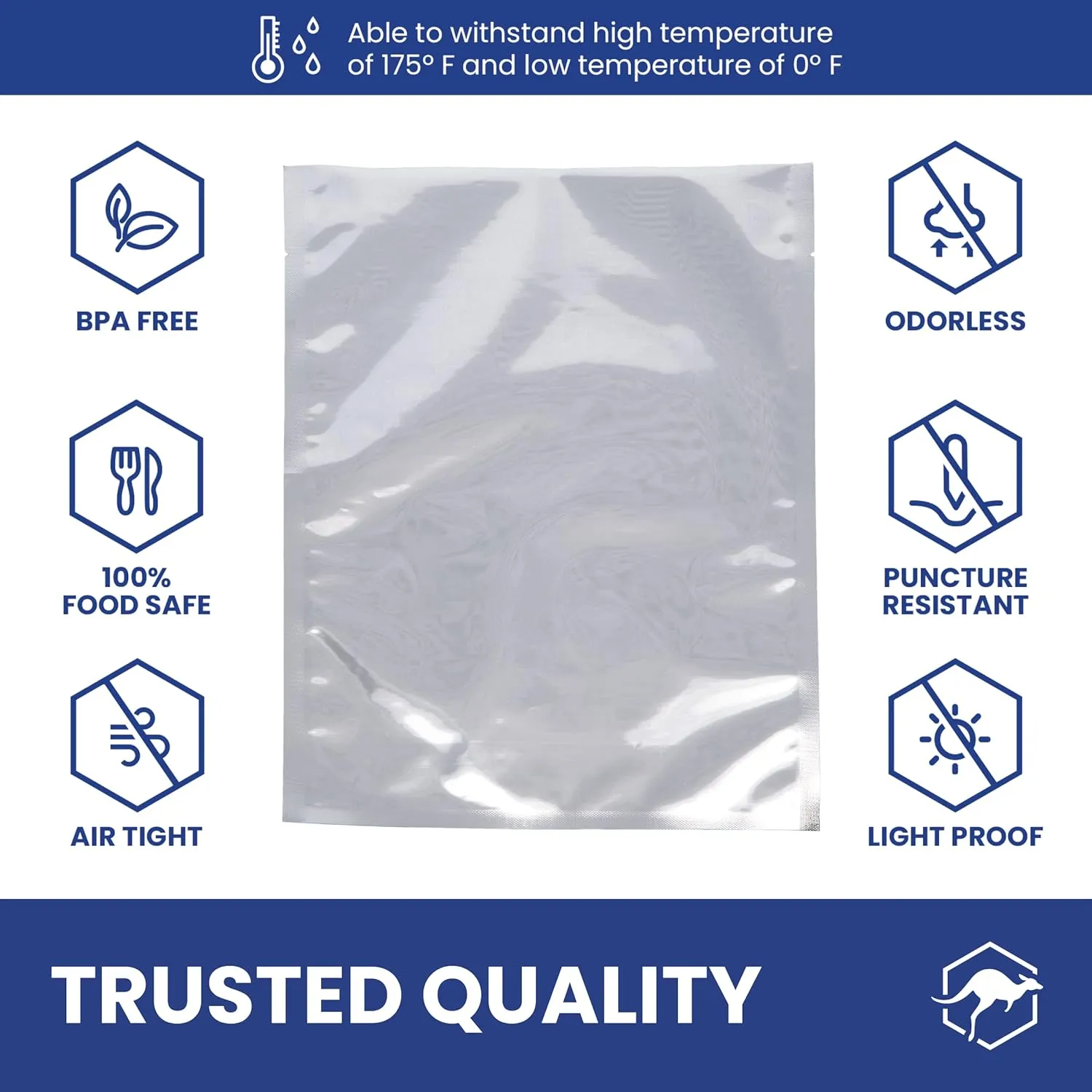 Wallaby 2.5-Gallon Mylar Bag Bundle - 30x (5 Mil - 12" x 18") Mylar Bags   30x Labels - Heat Sealable, Food Safe, & Reliable Long Term-Food Storage Solutions - Silver